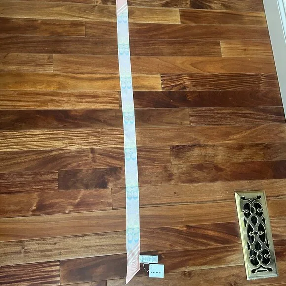 COACH SIGNATURE RAINBOW PRINT SILK SKINNY SCARF:NWT RAINBOW CDL17 - Picture 5 of 8